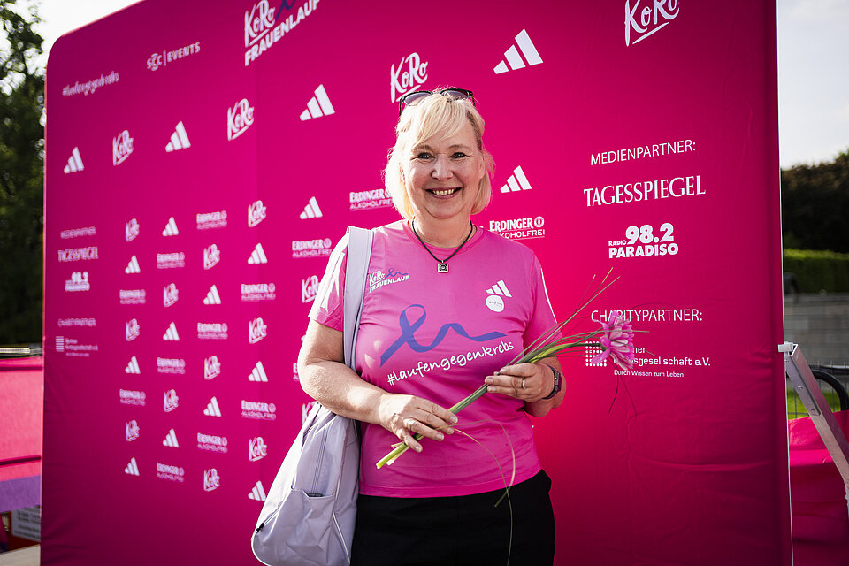 Katrin von den “Bewegten Frauen” engagierte sich auch 2024 wieder für krebskranke Frauen © SCC EVENTS / Sebastian Wells